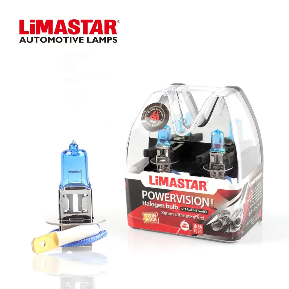 Limastar галогенная лампа H3 12 В 55 Вт PK22s супер белая Автомобильная противотуманная