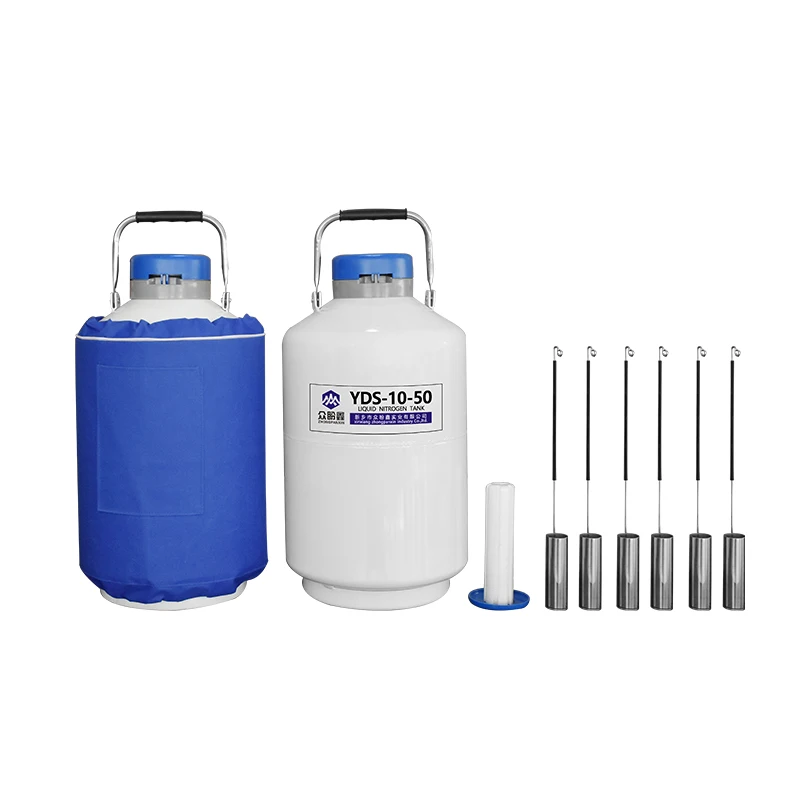 Good quality small Capacity Semen Dewar Cryogenic 10L liter 50mm Liquid Nitrogen Container