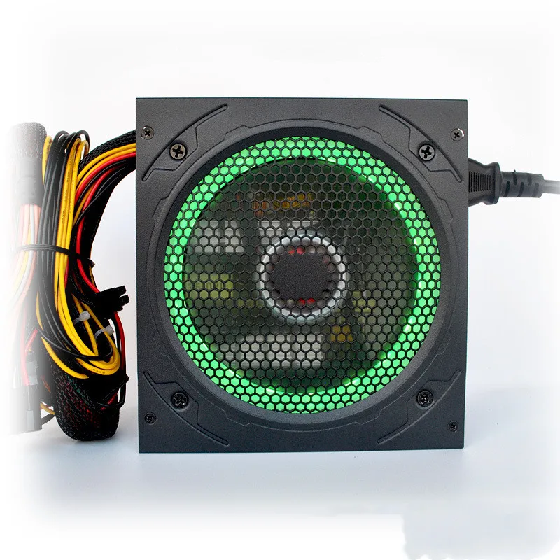 New 12cm RGB Cooling Fan Atx power supply full voltage 600w Computer pc Power Supply For Gamer