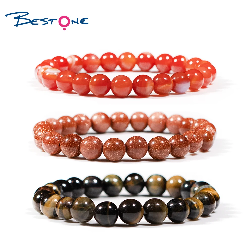 Bestone Fashion Jewelry 8mm Natural Lava Gemstone Magnetic Turquoise Beads Healing Women Amber Stone Bracelet