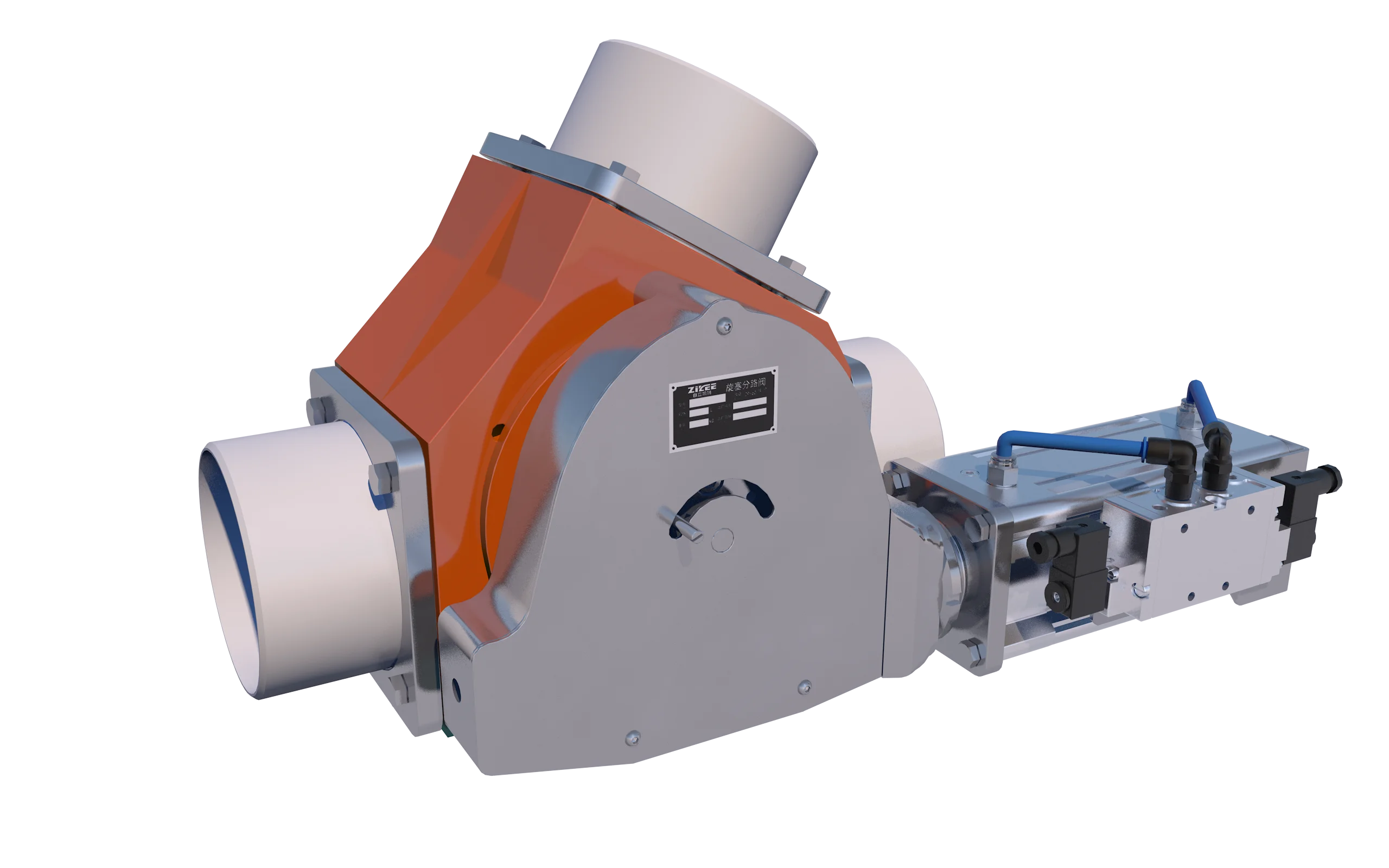 2022 hot sale 3 way pneumatic conveying diverter valve for powder pneumatic conveying systems