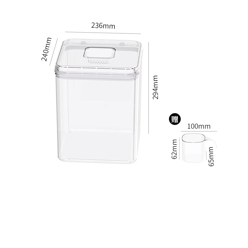 Household large capacity 7.5L rice bucket with lid kitchen multigrain tank transparent sealed grain storage