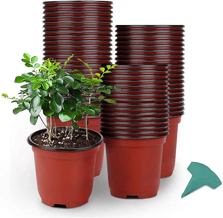 100mm top diameter 70mm bottom diameter 90mm height Plastic Plant Double Color Flower Pots
