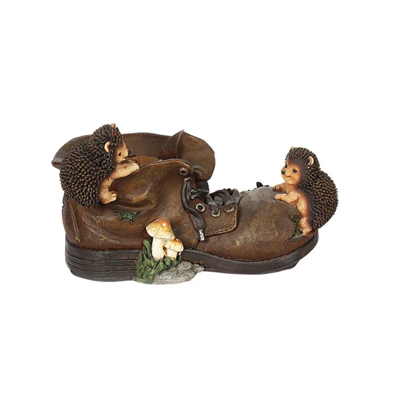 Creative Resin Hedgehog Statue Garden Animal Model Resin Planter For Garden Decor