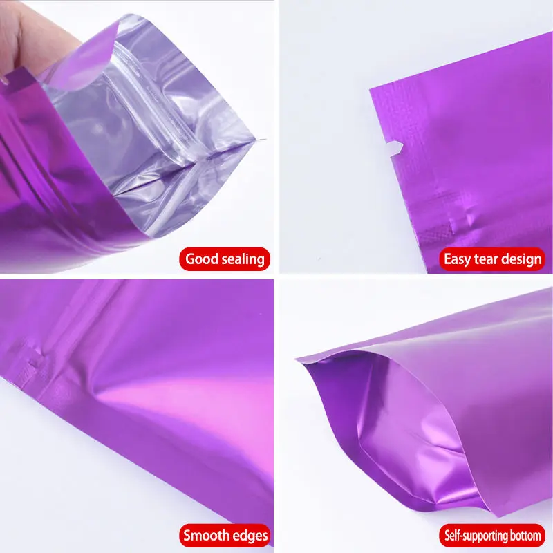 Manufacturer Direct Sales Plastic Ziplock Stand up Pouch 100g 250g 500g Food Grade Packaging Food Mylar Bags in Stock