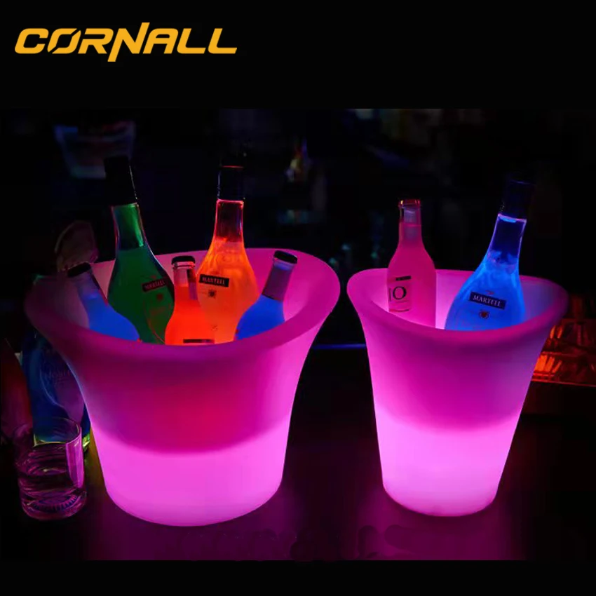 High quality KTV Bar party oval shape Led wine vodka whiskey champagne buckets of beer acrylic plastic ice bucket