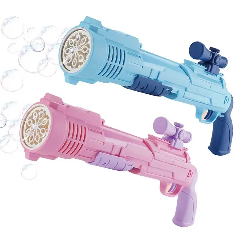 Outdoors Activity Bubble Machine Shooter With Colorful Light Bubble Blower Toys  10 Holes Rifle Bubble Gun For Kids