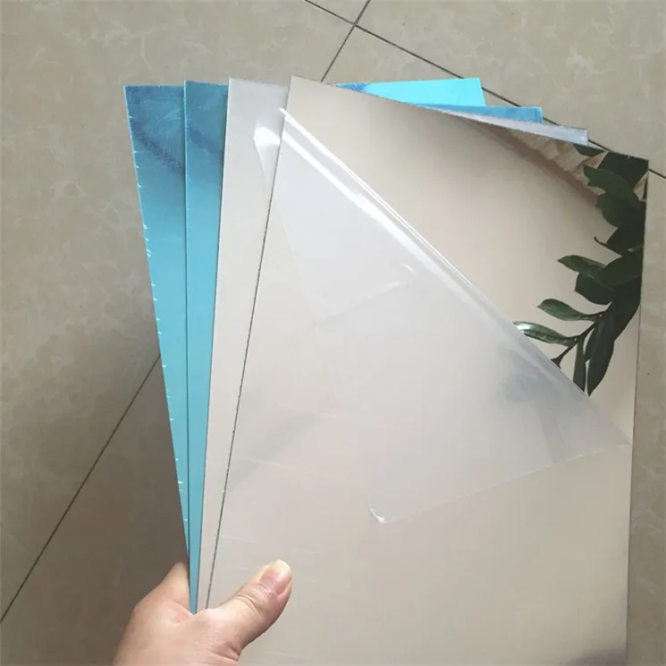 Oujia Exporter Manufacturer   3mm Thick 4x8ft PMMA Color Mirror Acrilico Board Silver Gold Rose Mirror Acrylic Sheet