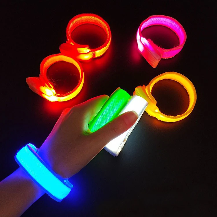Festival Concert Personalized Vibrating Glowing Light up Luminous Fabric Custom Promotional Bracelets Led Wristbands for Events