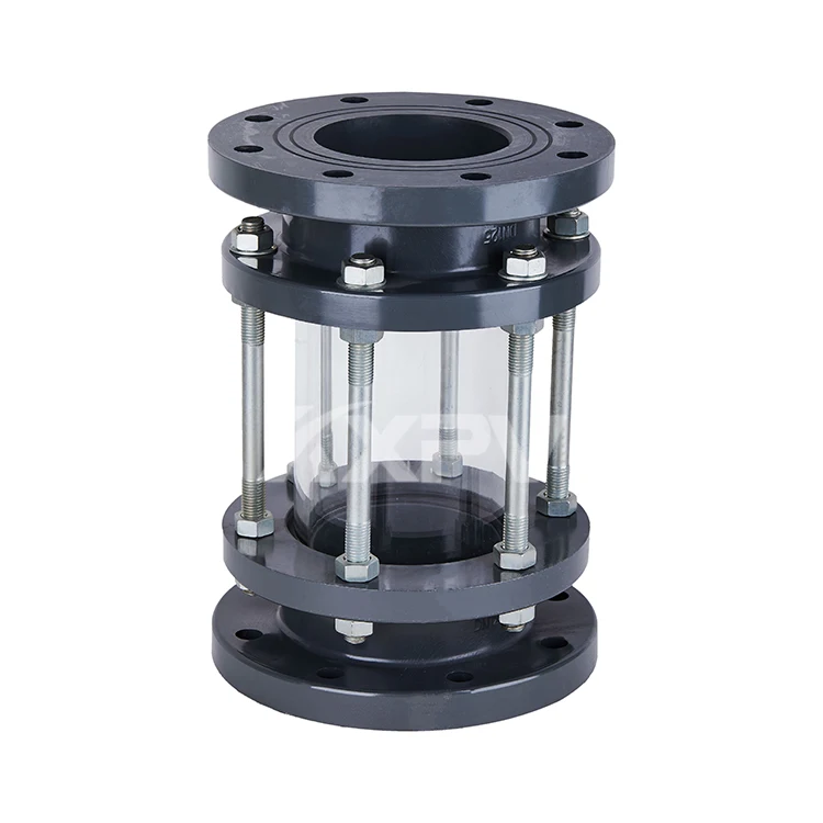 Round borosilicate sturable tubular observation flow indicator liquid oil flange plastic UPVC sight glass