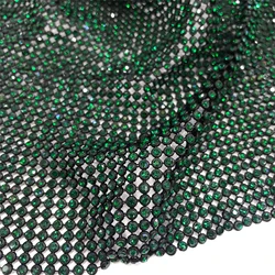 me024 Popular shining 3mm aluminum mesh trim strass rhinestone mesh without glue for dress and shoe