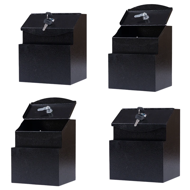 Custom Large Wall-Mounted Stainless Steel Mailbox Square Ballot Boxes with Lock Garden Style Mailbox Suggestion Box