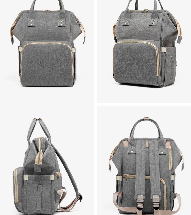 Large Capacity Portable Baby Stylish Travel Mummy Daddy Organizer Waterproof Multi Pockets Travel Diaper Backpack Bag For Mommy