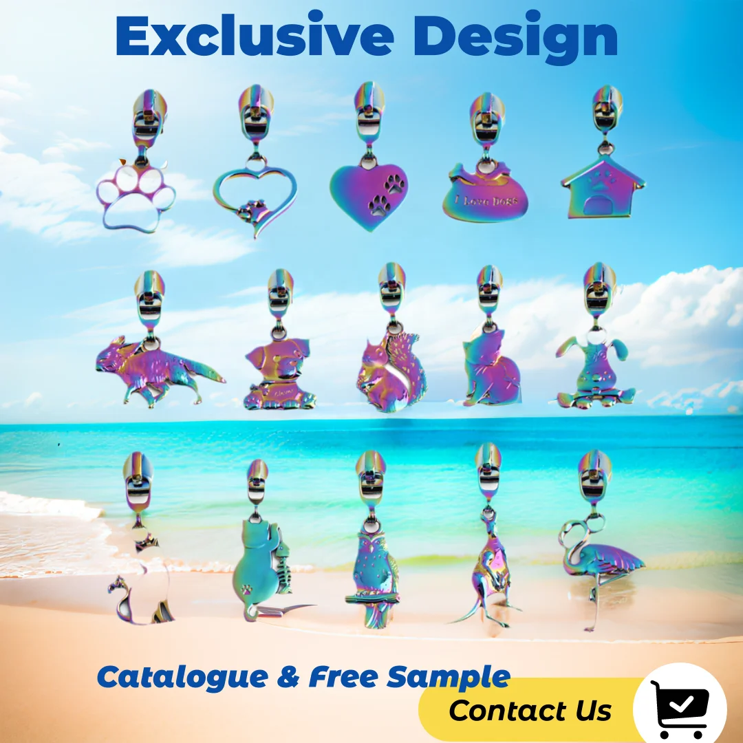 2023 Nolvo World Gold 5# Nylon Slider Customized Star Zipper Puller Nylon Zipper Pulls For Handbag