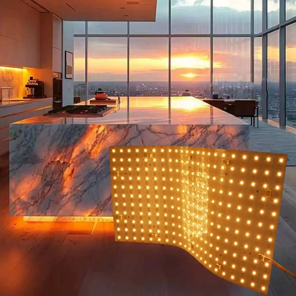 Flex LED Panel Sheet 490*245mm DC24V 28W 242LED Backlight Jade Stone Coffee luminous Island Entrance Table Beer Bar Counter
