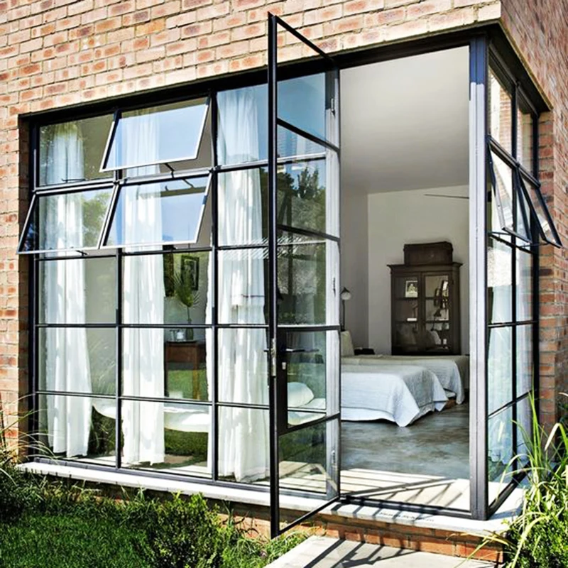 Rainproof Windows of houses, steel Windows that open vertically, ventilated and splashproof glass Windows of curtain walls.