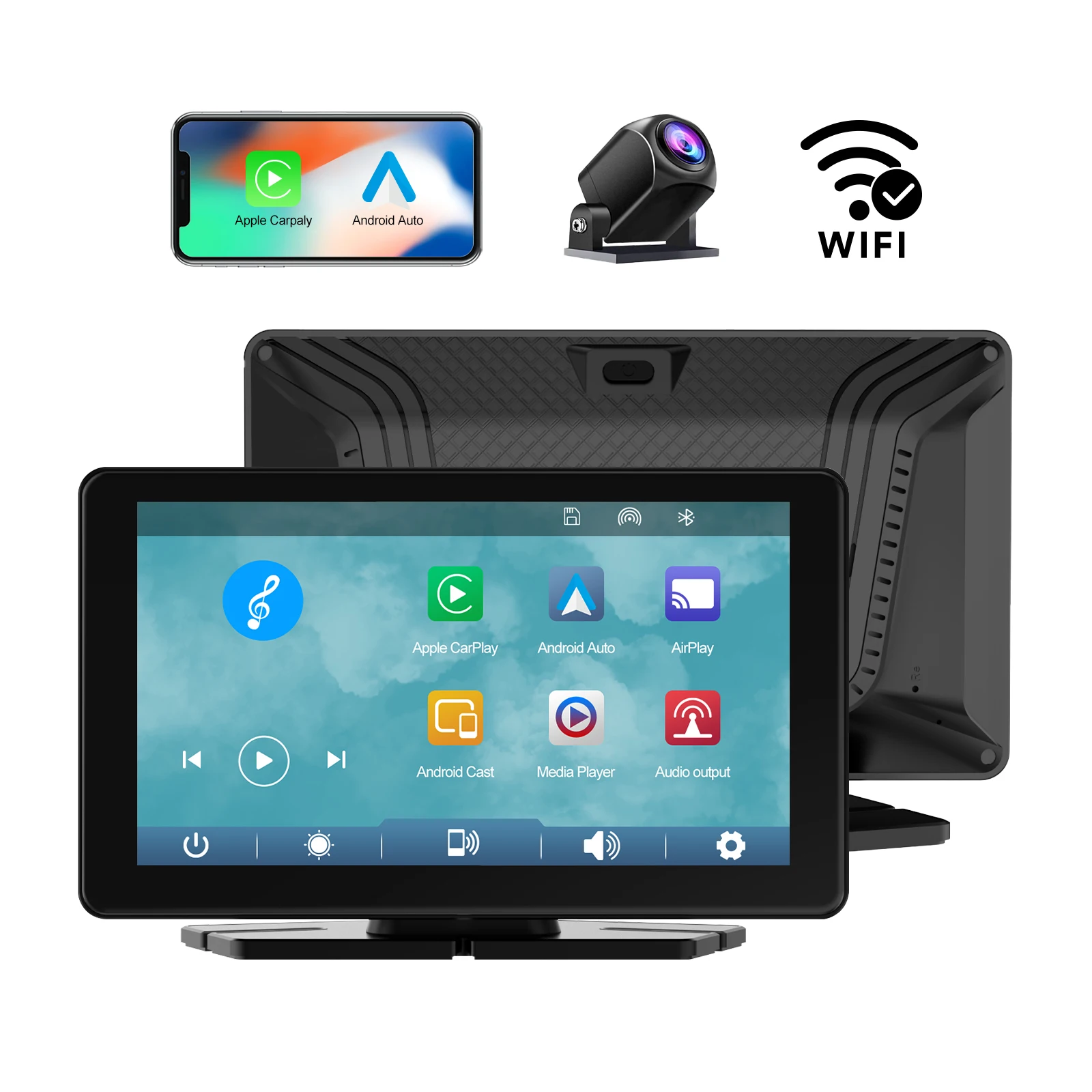 Carplay and Android Auto Car Radio Wireless Carplay Android Screen with GPS Navigation Wifi