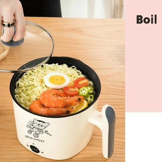 Mini Multifunctional Stainless Steel Electric Cooker Student Instant Noodle Cup Home Office Electric Cooker 16cm