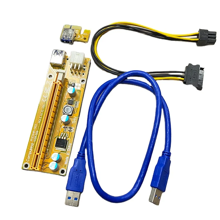 VER009 4 Solid capacitor PCI-E Riser 1X To 16X Riser Card Extender