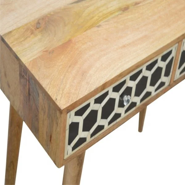 Living Room Furniture Bone Inlay Wooden Console Table Natural Rattan Hallway Table Modern