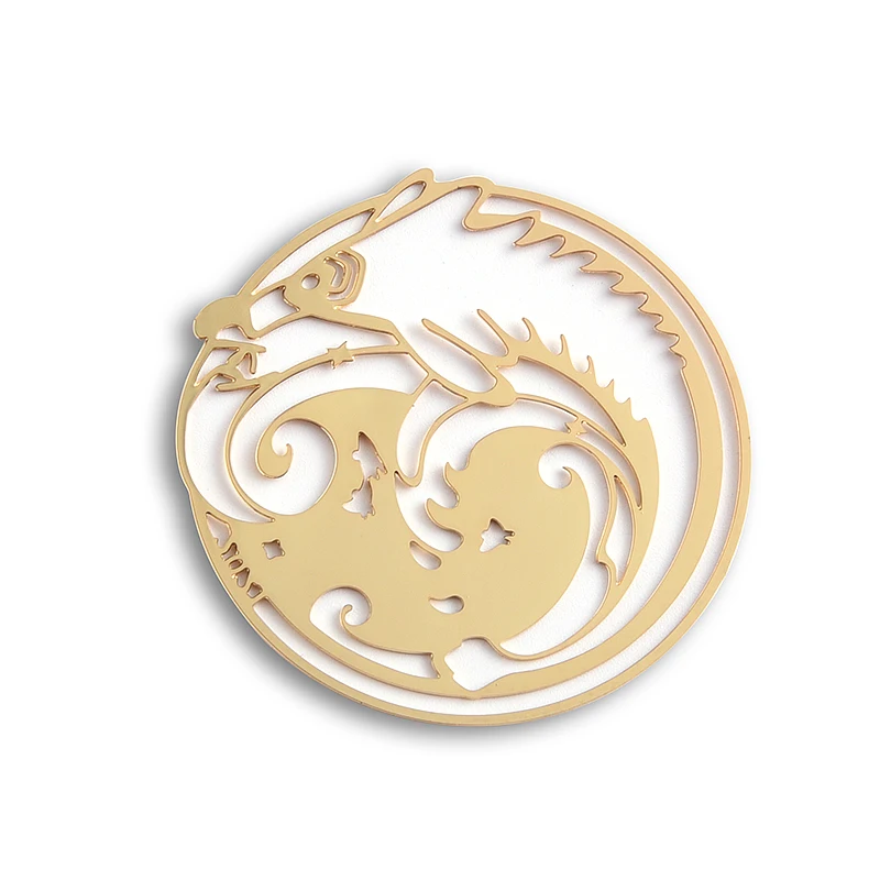 Индивидуальная Золотая Закладка в форме животного, необычная симпатичная латунная металлическая закладка для подарка