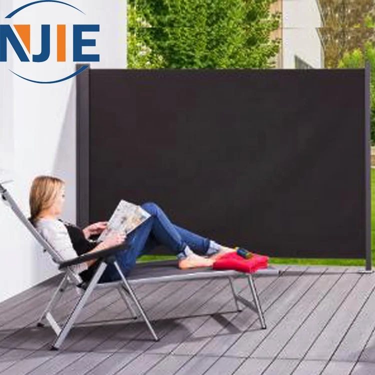 Factory price aluminum full cassette retractable side screen awning for garden