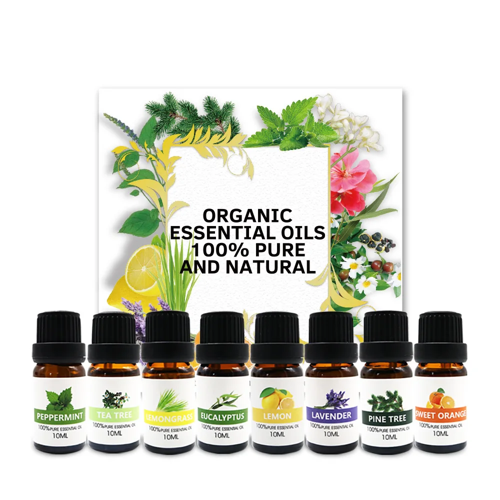 Flower Aromatherapy Essential Oil Bulk Perfume Roller Bottle Natural Pure Lavender Peppermint Tea Tree Massage Essential Oil