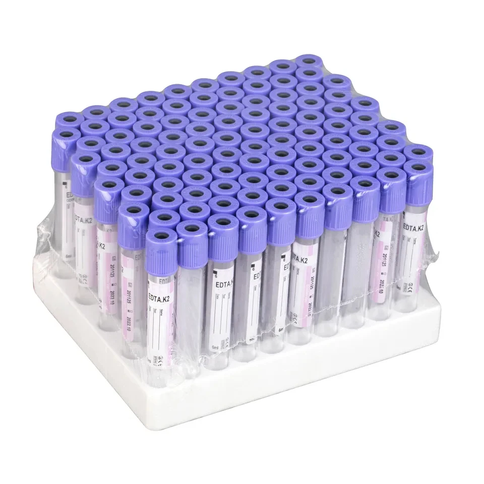 Medical Disposable Vacuum Non-vacuum Glass Plastic EDTA K2 K3 Vacutainer Blood Sample Collection Tube