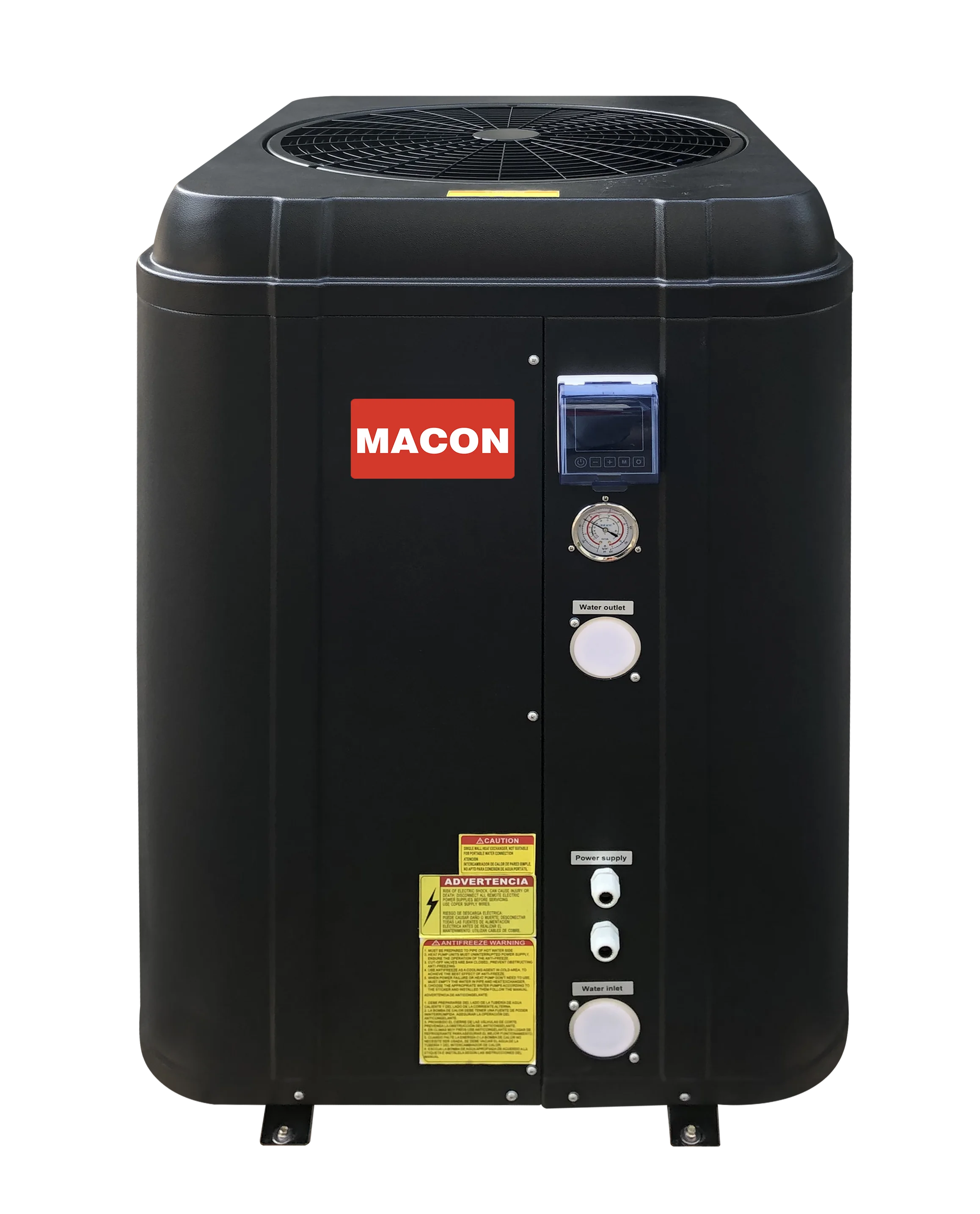 Macon plastic case top fan 25kw swimming pool  DC inverter heat pump pool heaters