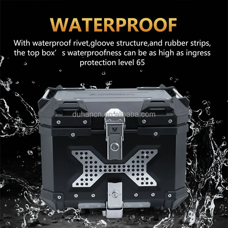 DUHAN 65L Storage Luggage Motorcycle Tail Boxes Aluminum Rear Delivery Alu Motorcycle trunk