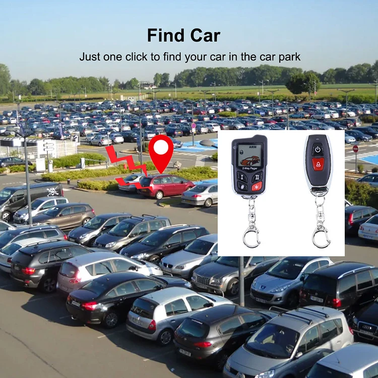 Two way siren and lcd remote control start wireless installation talking car alarm system dc 12v 120db car alarms