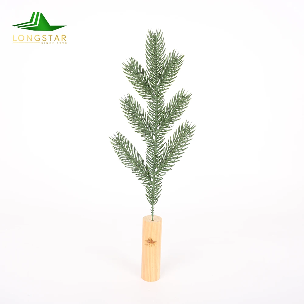 artificial multi heads pine branches Wedding home wall Christmas decoration pine needles cones green day plants