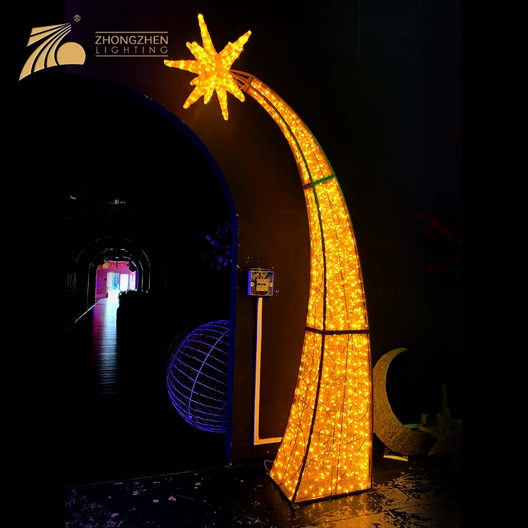 
High Quality Waterproof IP44 Custom Giant 3D Star Arch Street Project Decorative LED Motif Light 