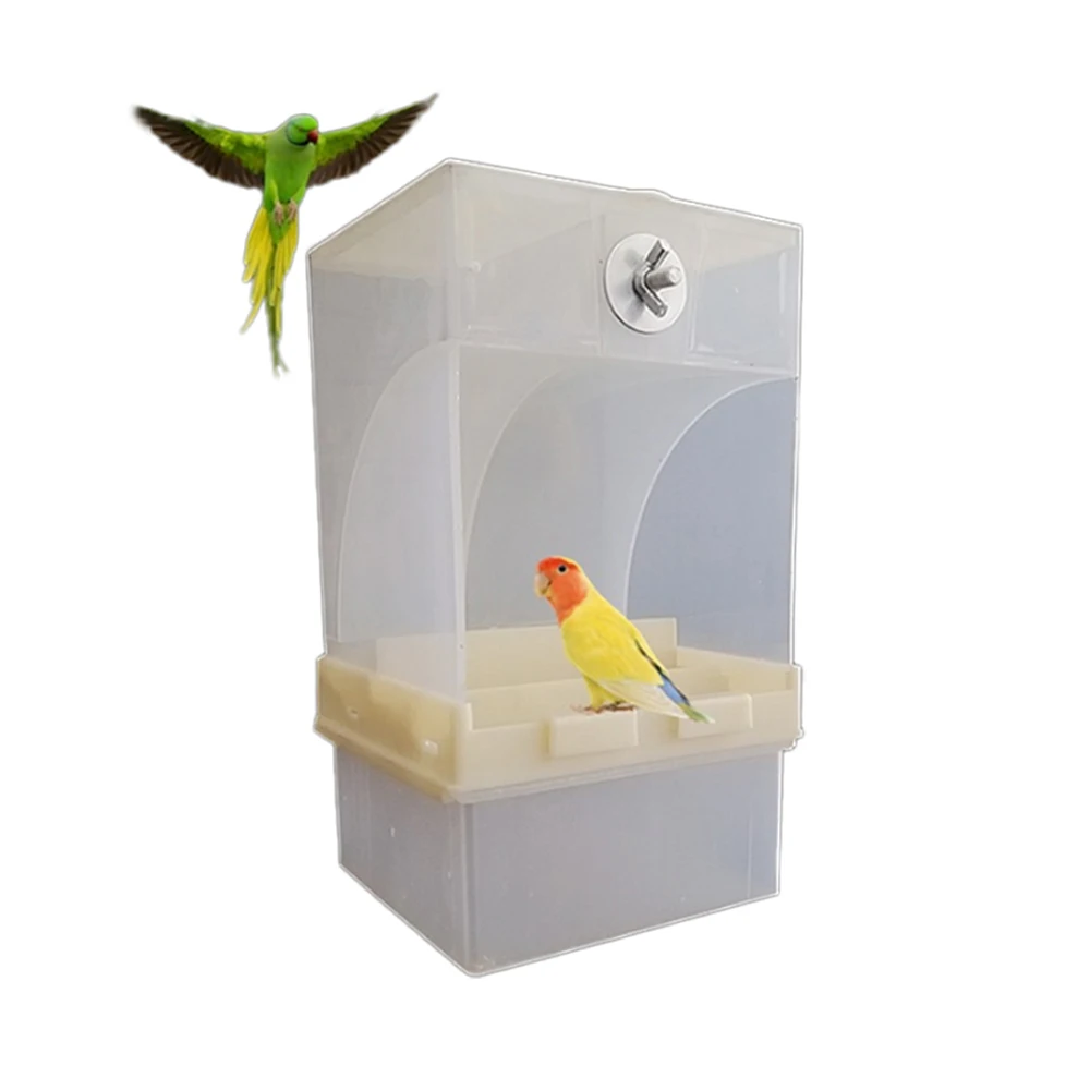 
Pet Birds Parrot Cage Feeder Automatic Seed Feeder Box 440ml/850ml Capacity Acrylic Bird Feeder New 