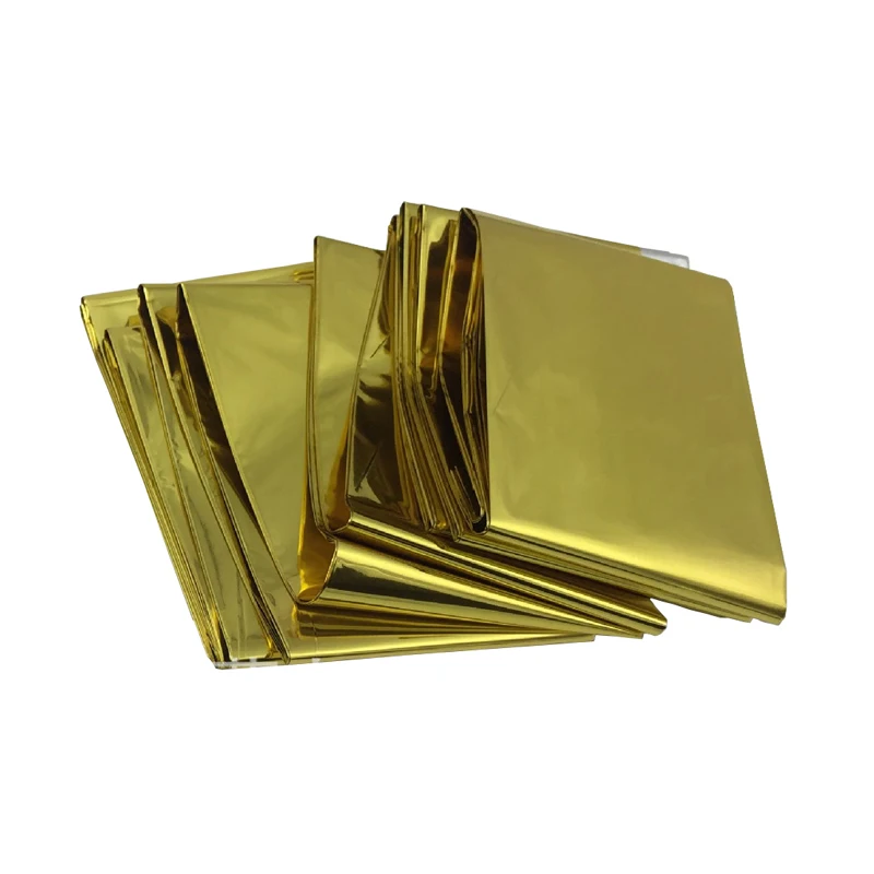 Gold mylar thermal foil emergency survivl blanket