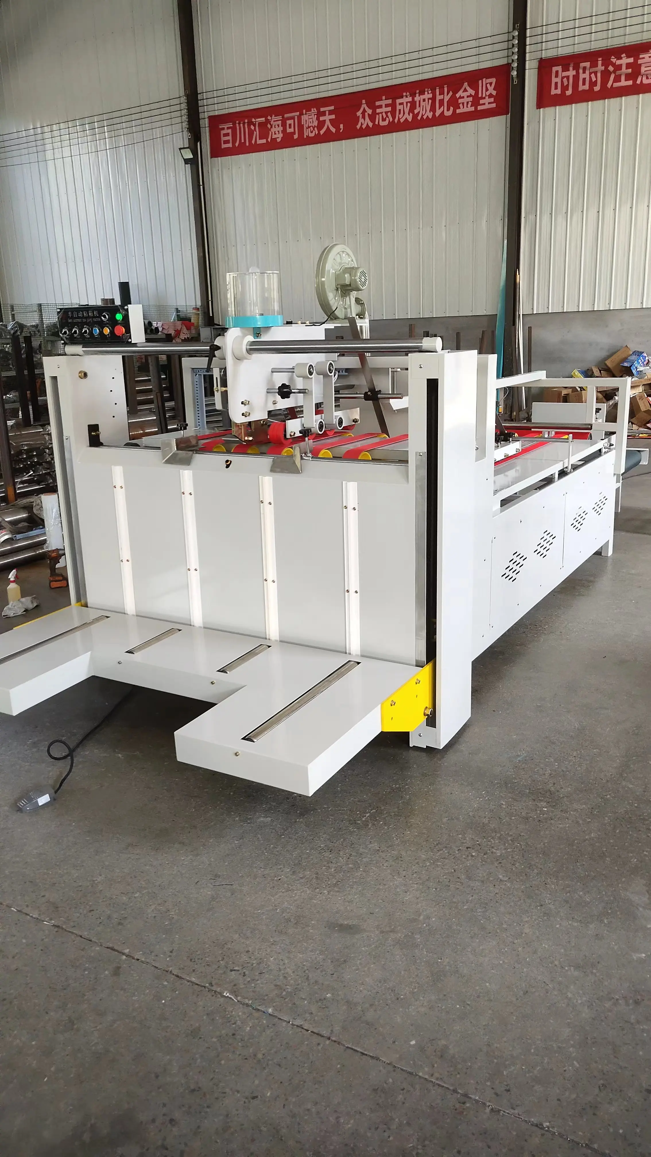 QH High Speed Semi-auto Corrugated Cardboard Folder Gluer Machine /manual glue machine
