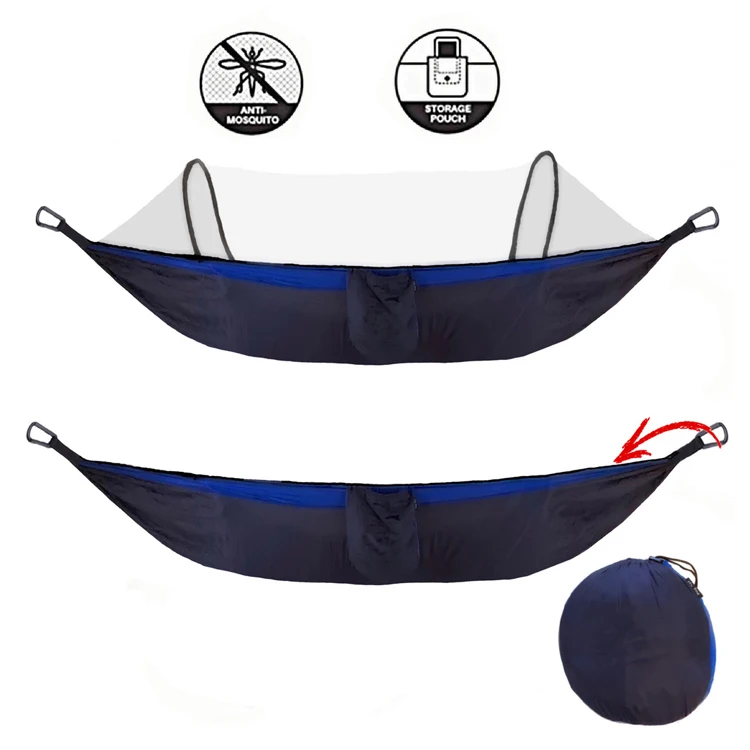 OEM/Custom Made 210T/70D Parachute Nylon  Outdoor Garden Pop Up camping Hammock with Mosquito Net