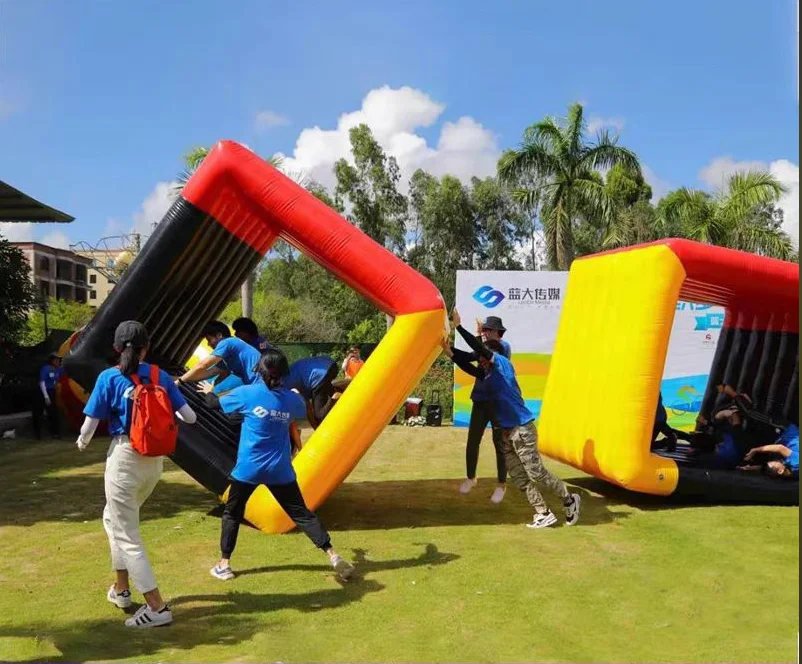 Outdoor Inflatable Flip It Up For Play,Team Building Human Walking Inside Land Rolling Cube Inflatable Flip It game