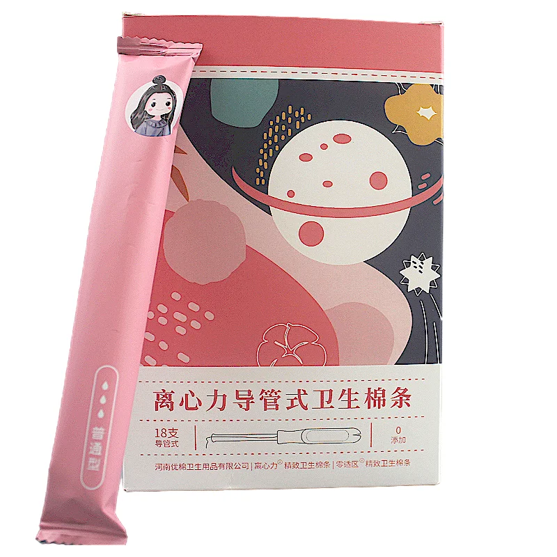 Hot sale custom logo private label encreur organic tampons plastic applicator tampon for women