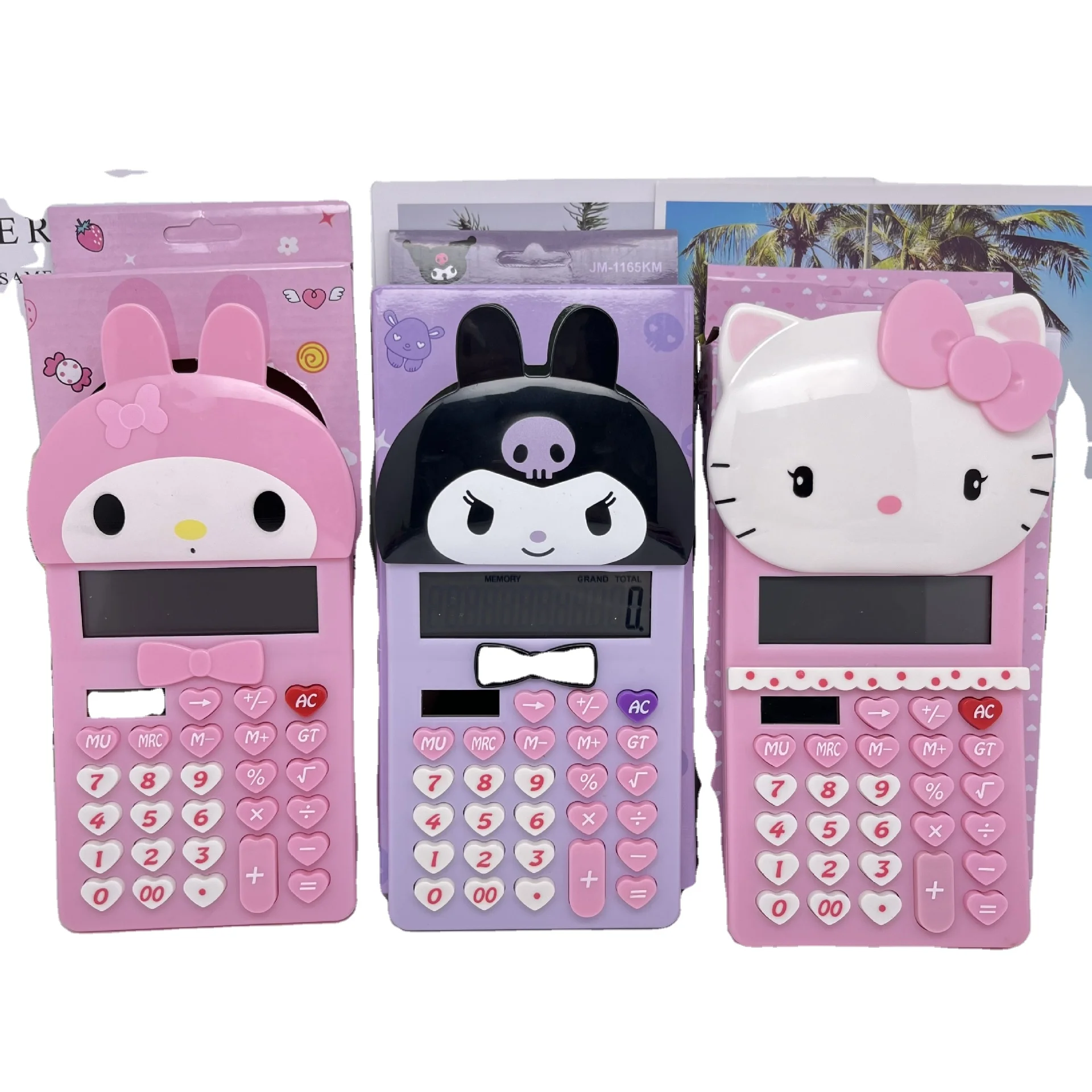 Cute 12-Digit Desktop Calculator Precision Financial Counteller Digital Scientific Style Plastic Solar Anime
