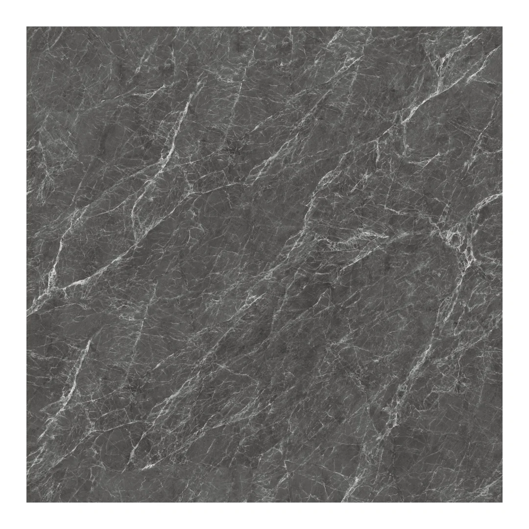 1000x1000mm Glossy Porcelain Ceramic Floor Tiles Dark Grey With White Vein Marble  Flooring Porcellanato for Interior Use
