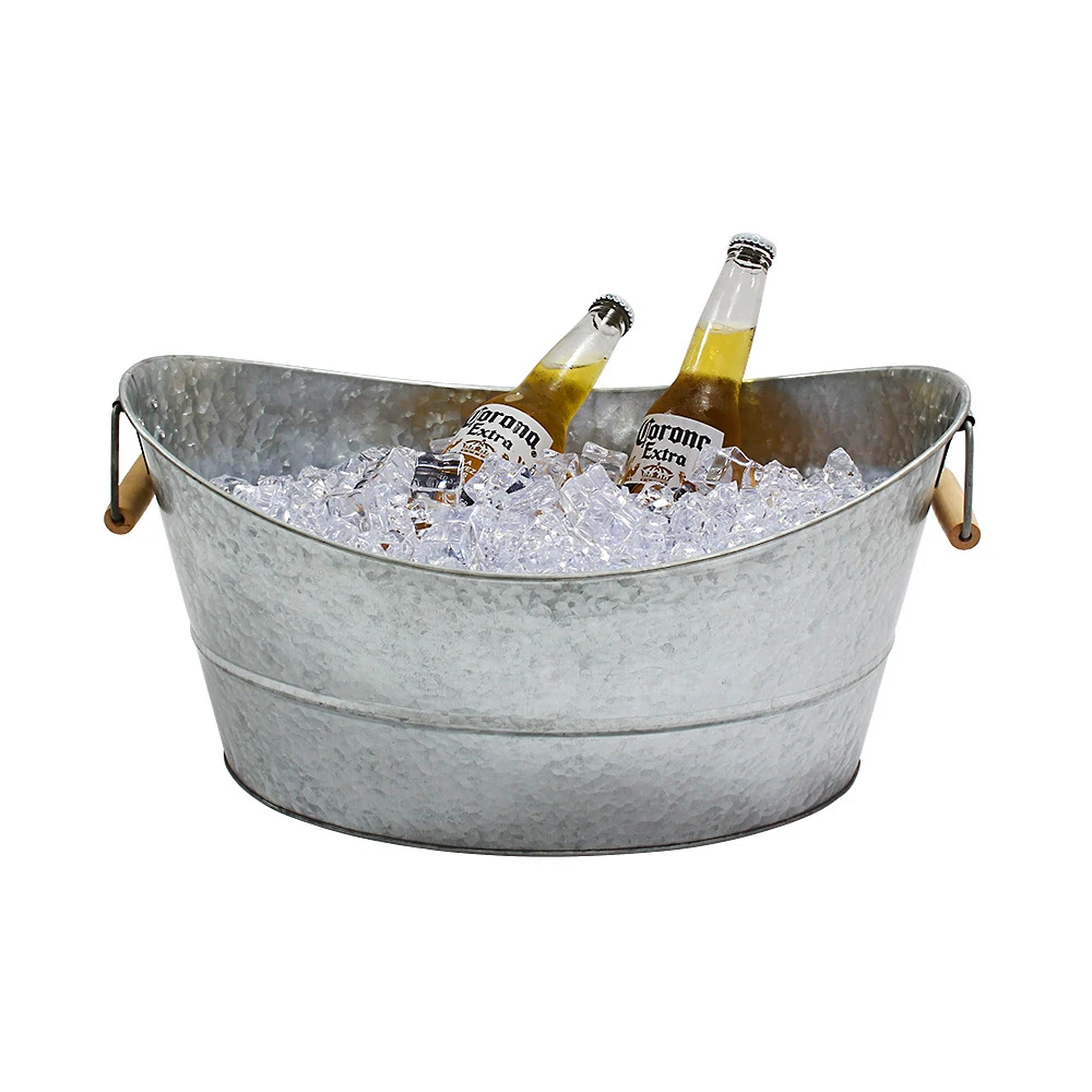 Уличная Лодка в форме оцинкованного большого ведра для льда бара сада вечеринки металлическая Ванна пива