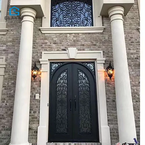 Guangdong China Front Entrance Home Gate Cast Main Entrance Entry Metal Wrought Iron Doors