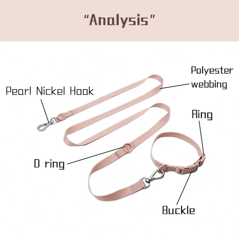 Muker Colorful Multifunction Nylon Dog Collar Leash Set Custom Color Pet Rope Leads Soft Polyester Webbing Wholesale