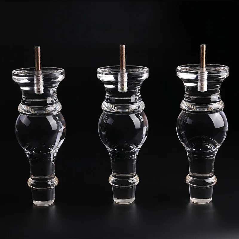 Crystal transparent coffee table foot cube organic glass furniture accessories acrylic foot custom wholesale