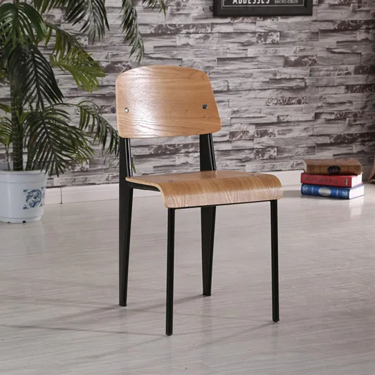 Hot-sale Modern Industrial Style Simple Design Restaurant metal dining  Plywood Cafe Waiting study Chairs For School