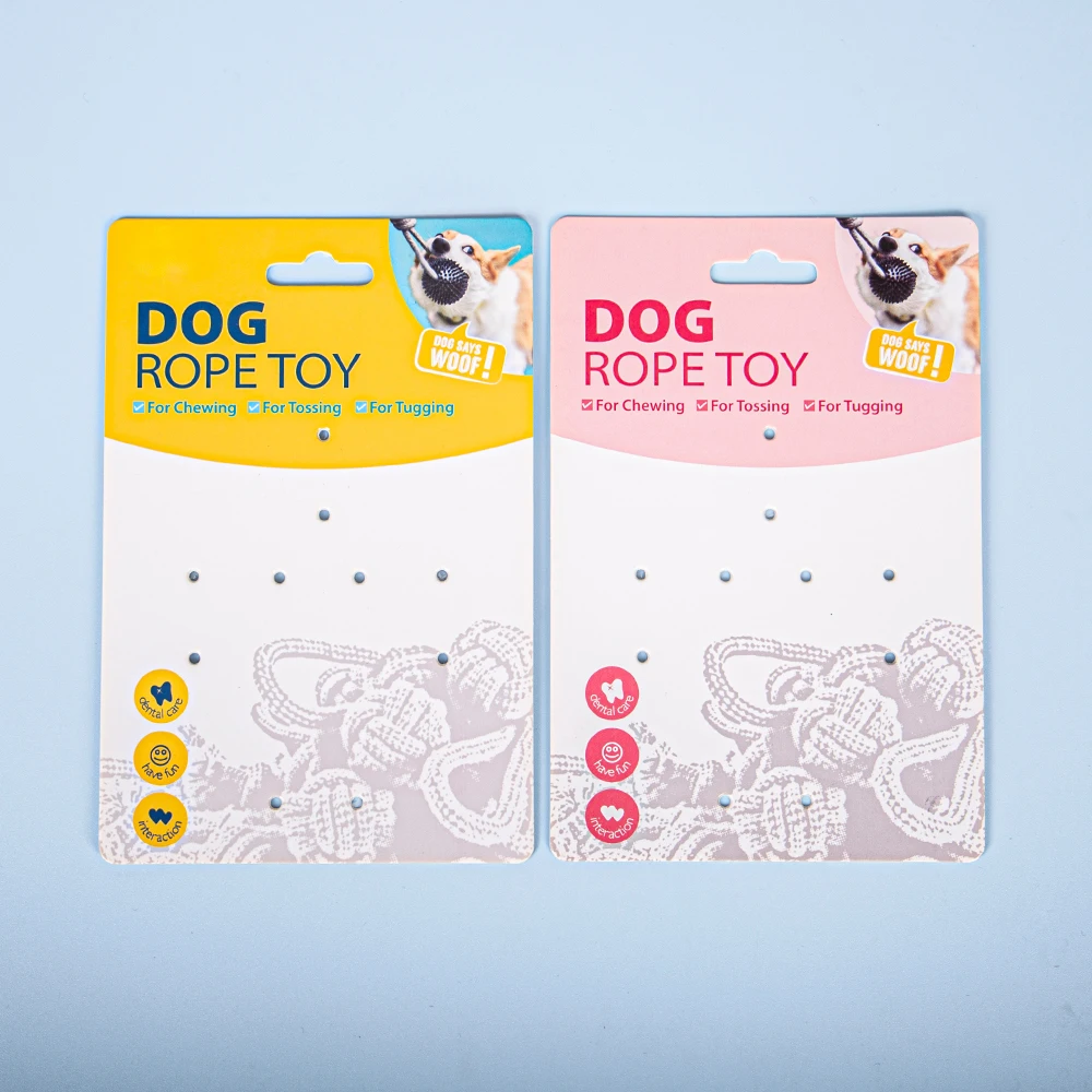 Custom Double Sided Printing Design Logo 900Gsm Matte Paper Pet Toys Hang Tag For Pets Products