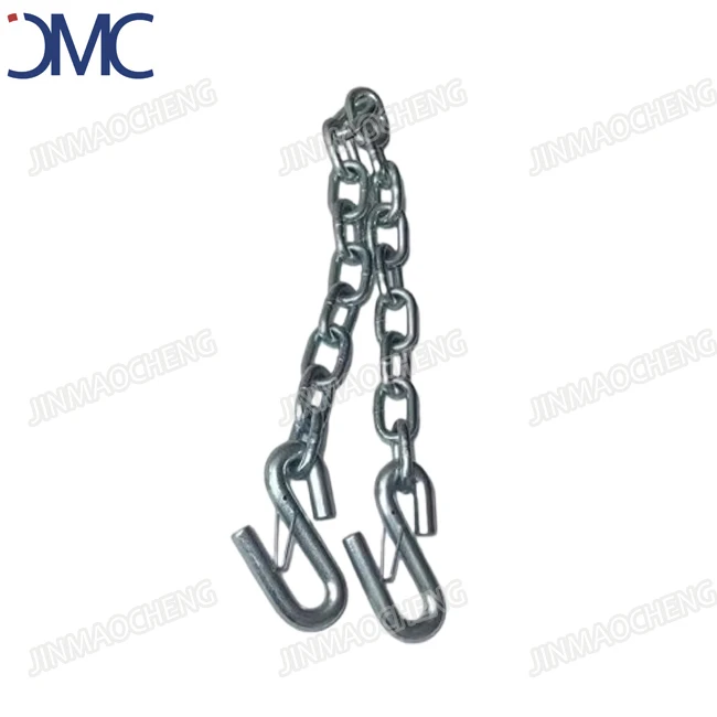 Factory Supply US Standard Transport Chain Galvanized Safety Trailer Chain With S Hooks Each End