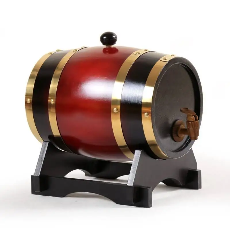Wholesale New Design Solid Wooden Wine Barrel Beer Barrel Fruit Juice Barrel Dispenser