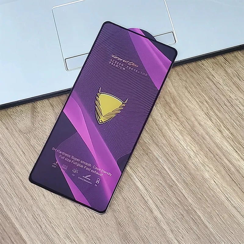 For Redmi Note 12 Pro Golden Armor Big Curved Tempered Glass Screen Protector Anti Blue Light Matte Tempered Glass